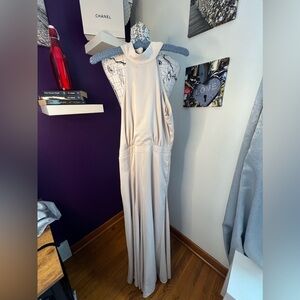 INA Cream Colored High Neck Jumpsuit